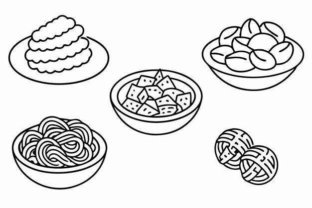 Una línea de comida con una línea de comida en ella