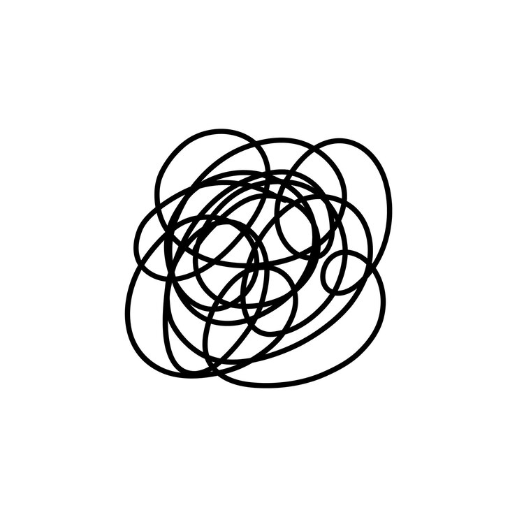 Vector línea compleja forma complicada bola desordenada concepto carga idea vector proceso