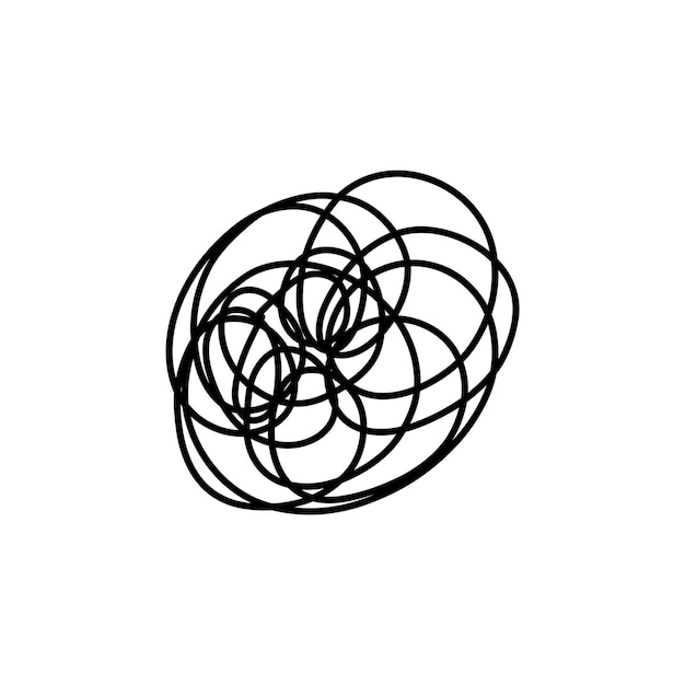 Línea compleja manera complicada concepto de bola desordenada cargando idea proceso vectorial