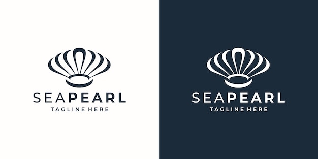Línea de conchas símbolo de logotipo simple ilustración de diseño gráfico vectorial