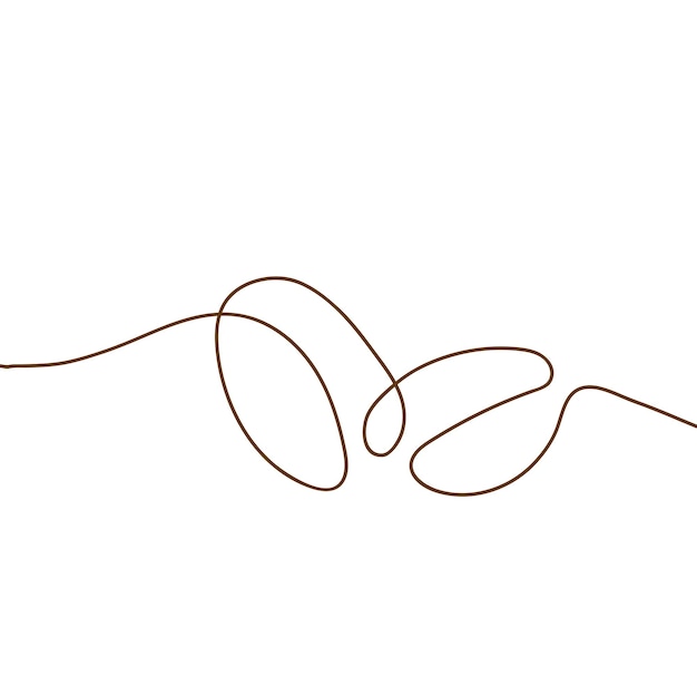 Línea continua de arte lineal de granos de café.