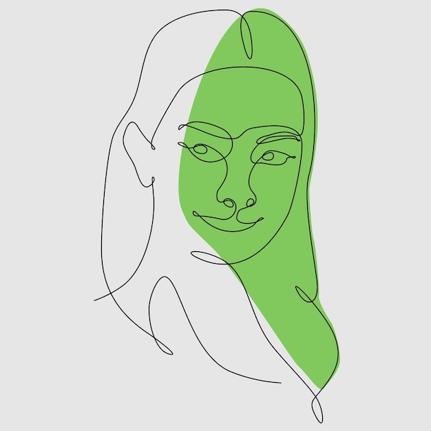 línea continua de la cara de la mujer