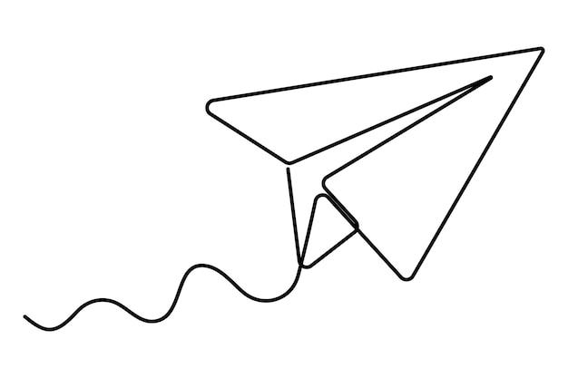 Una línea continua Contorno conceptual número cuatro aislado en ilustración de fondo blanco