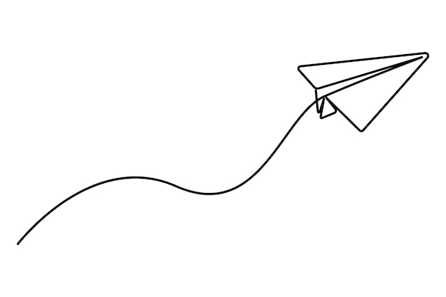 Una línea continua Contorno conceptual número cuatro aislado en ilustración de fondo blanco