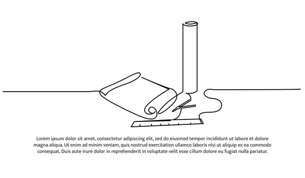 Una línea continua de equipos de trabajadores de la construcción Ilustración vectorial de estilo minimalista