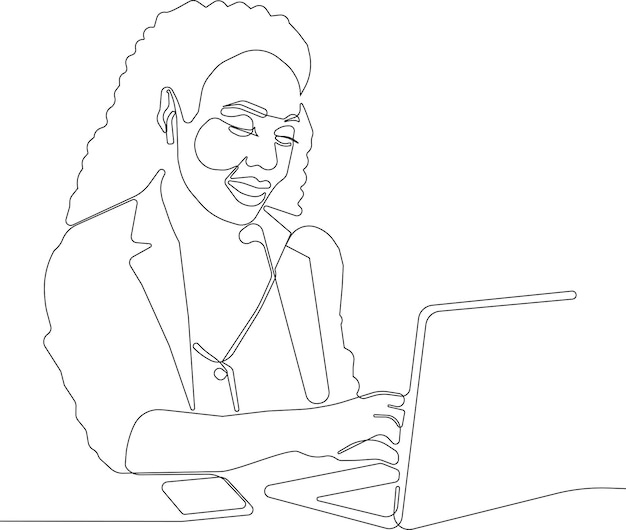 Una línea continua es el dibujo de línea continua de ilustración de vector de concepto de negot oficial de préstamo