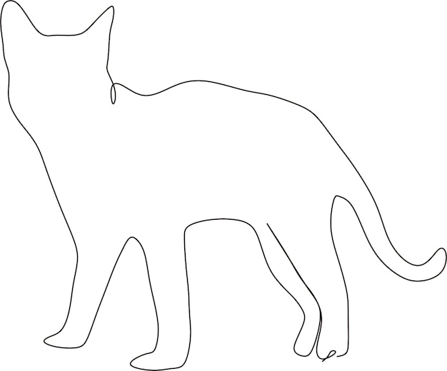 línea continua de gato simple simple