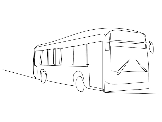 línea continua de una ilustración de autobús