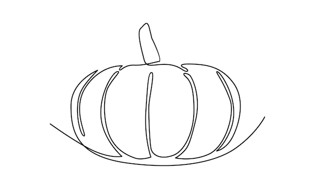 Vector línea continua de ilustración de calabaza