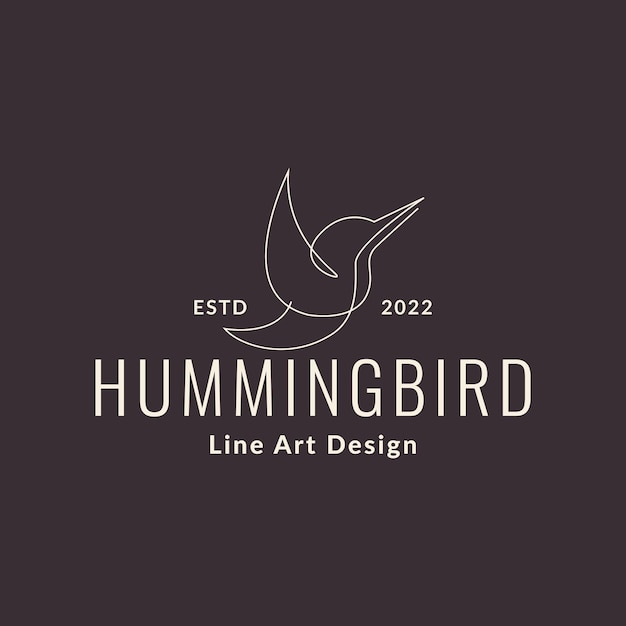 Línea continua pájaro pequeño colibrí logo diseño vector gráfico símbolo icono ilustración creativa
