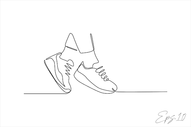 línea continua de un par de zapatos