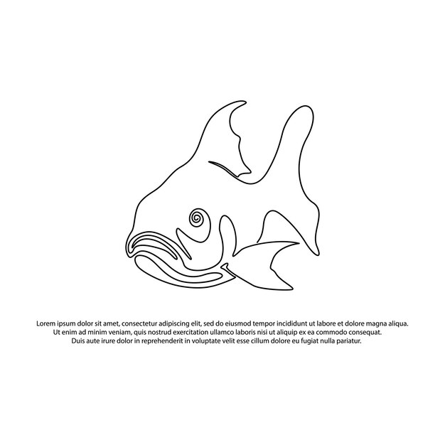 Una línea continua de peces dibujo de líneas de peces dorados ilustración vectorial de estilo minimalista