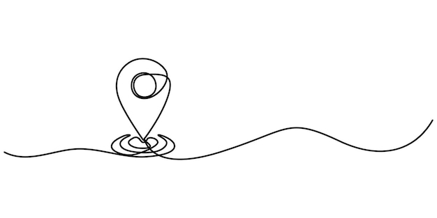 Una línea continua de ruta de punto de mapa de Google direcciones y ubicación contorno ilustración de arte vectorial