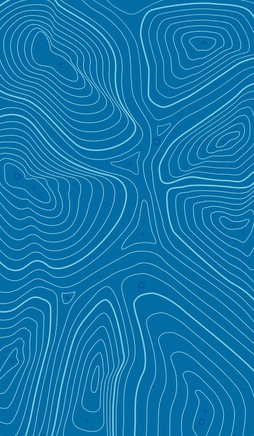 Línea de contorno abstracta premium Estilo de mapa vertical geotopográfico mezcla azul océano