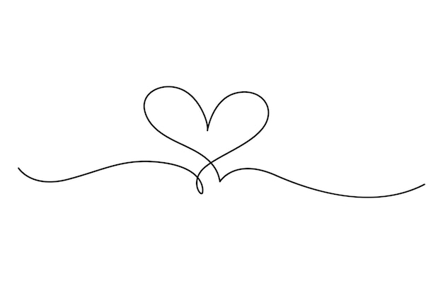 Una línea de corazones colección vectorial corazones de amor ilustración una línea vectorial valentines clipart