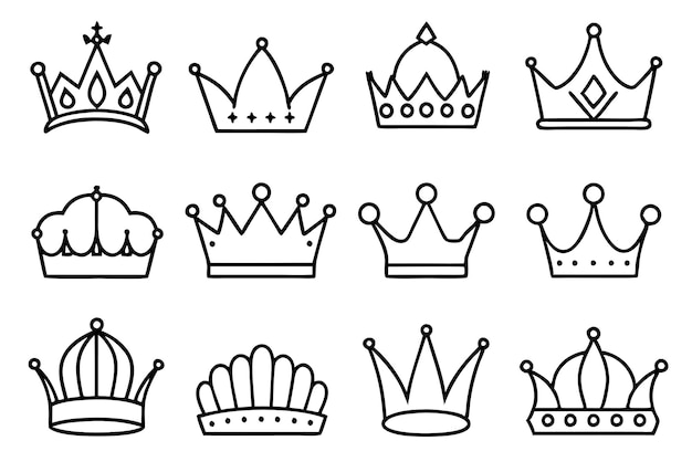 una línea de coronas con las palabras corona en ellas