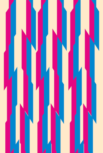 La línea de crema rosa y azul