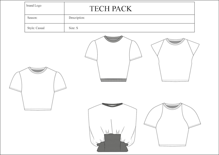 Vector línea de crop top put