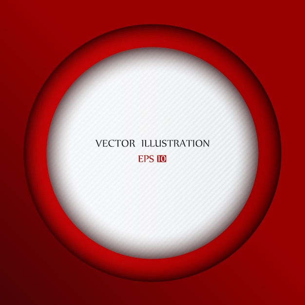 Línea curva de fondo rojo en el espacio blanco superposición de sombras y dimensión patrón de textura moderna para