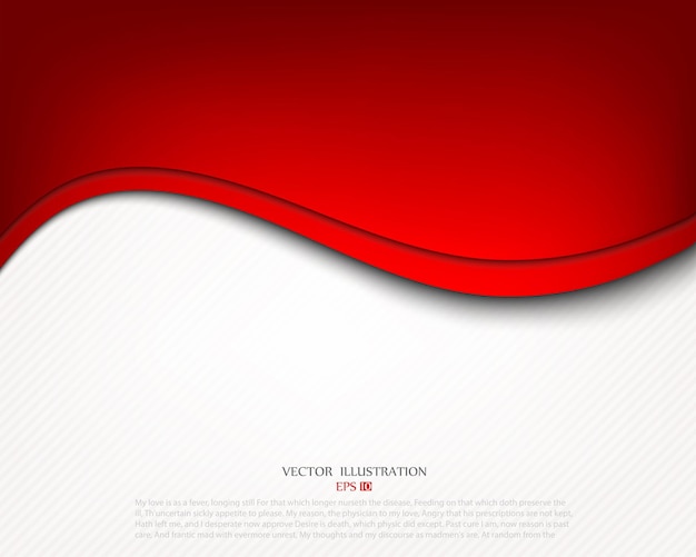Línea de curva de fondo rojo en el patrón de textura moderna de dimensión de superposición de sombra de espacio en blanco para texto