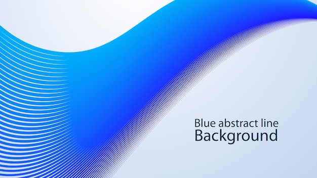 Línea curva de rayas azules imagen vectorial de fondo abstracta para telón de fondo o presentación