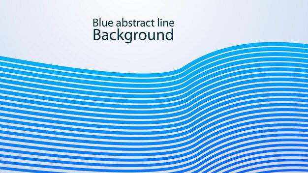 Línea curva de rayas azules imagen vectorial de fondo abstracta para telón de fondo o presentación