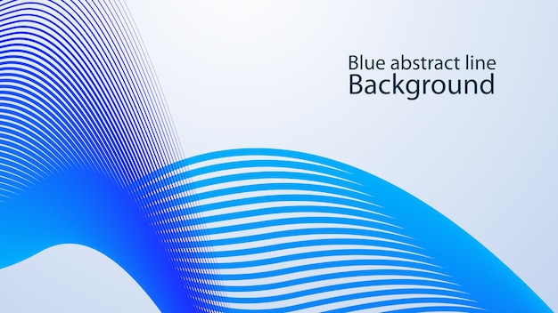 Línea curva de rayas azules imagen vectorial de fondo abstracta para telón de fondo o presentación