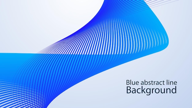Línea curva de rayas azules imagen vectorial de fondo abstracta para telón de fondo o presentación