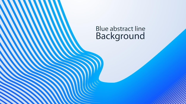 Línea curva de rayas azules imagen vectorial de fondo abstracta para telón de fondo o presentación