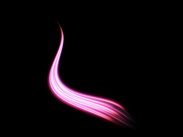 Vector línea curva rosa abstracta del efecto de luz