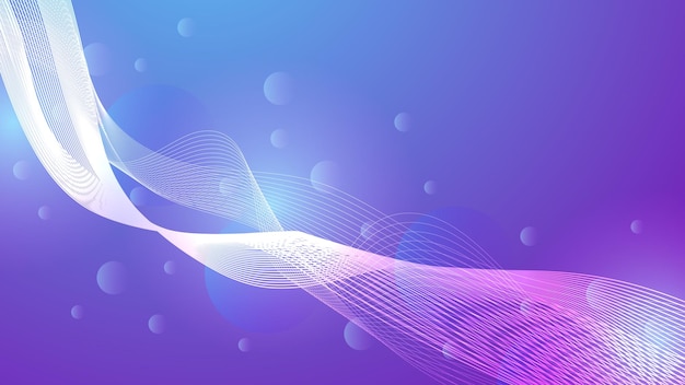 Línea de curva suave futurista abstracta sobre fondo de color degradado púrpura para diseño gráfico moderno