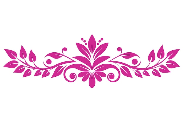 Línea decorativa Diseño de bordes ornamentales Motivo floral Abstracto Modelos de flor y filigrana