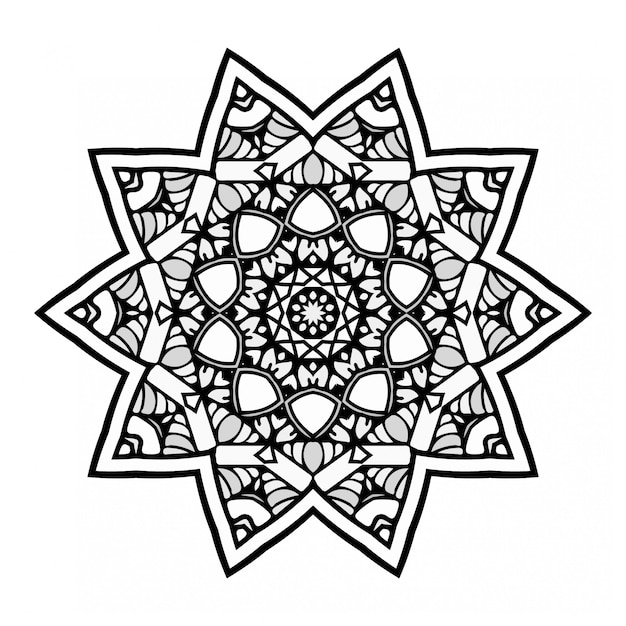 Línea decorativa mandala ornamental