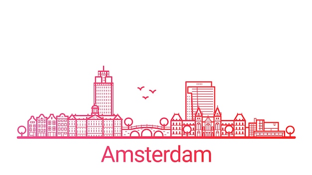 Línea de degradado de color de la ciudad de Amsterdam
