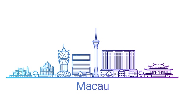 Línea de degradado de color de la ciudad de macao