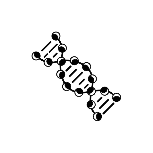 línea delgada negra simple secuenciación de ADN icono lineal plano tendencia arte de trazos modernos logotipo diseño gráfico elemento web aislado en blanco