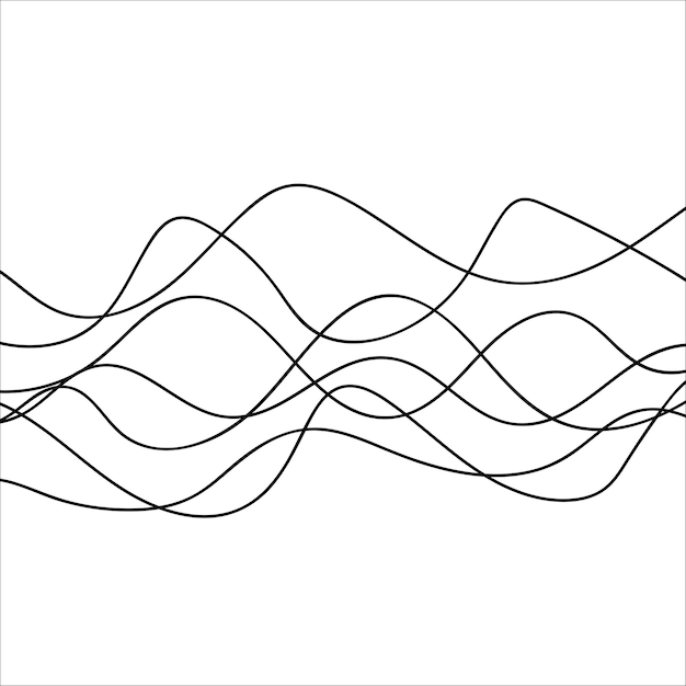 Línea delgada ondulada fondo vectorial abstracto onda curva plantilla gráfica de arte de línea a rayas vectorial