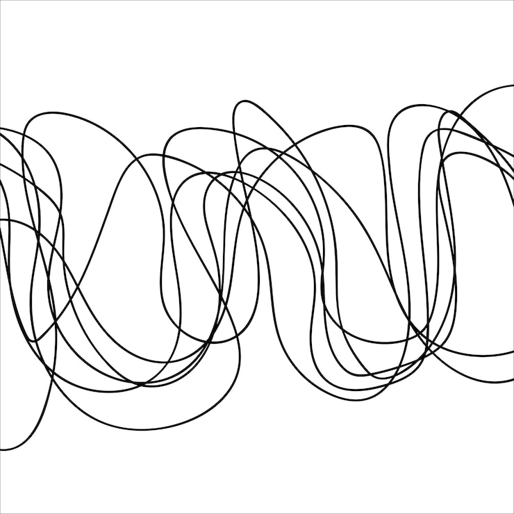 Vector línea delgada ondulada fondo vectorial abstracto onda curva plantilla gráfica de arte de línea a rayas vectorial