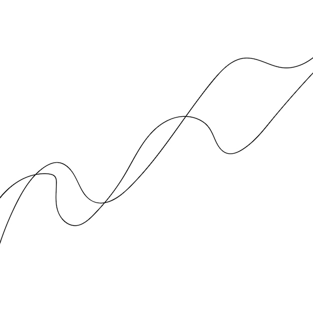 Línea delgada ondulada fondo vectorial abstracto onda curva plantilla gráfica de arte de línea a rayas vectorial