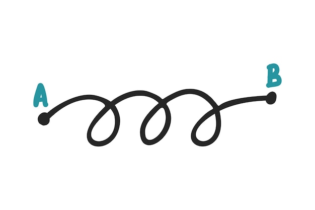 Línea desordenada puntos de conexión ilustración vectorial dibujada a mano