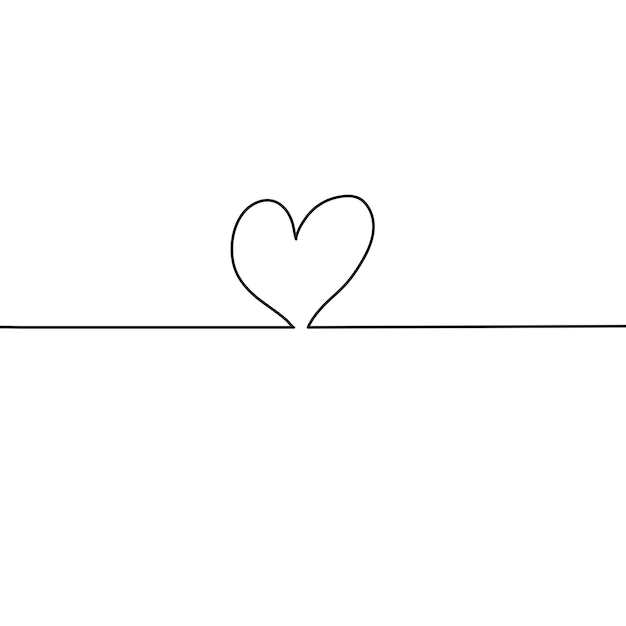 Una línea dibujando un corazón Vector dibujado a mano Ilustración minimalista del amor