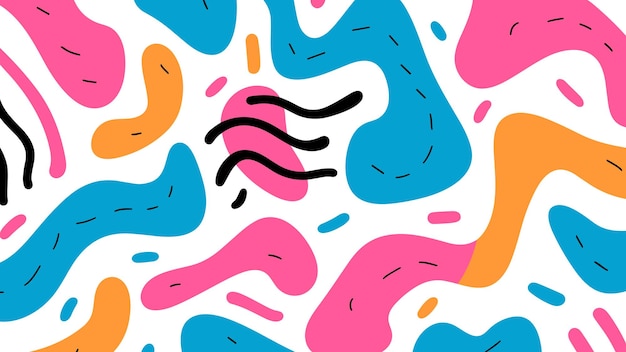Línea divertida doodle resumen de patrones sin fisuras