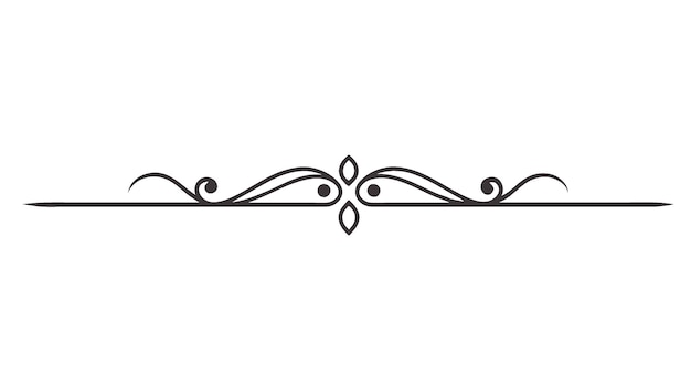 Línea divisoria decorativa elegante con borde ornamental simétrico con motivos florales