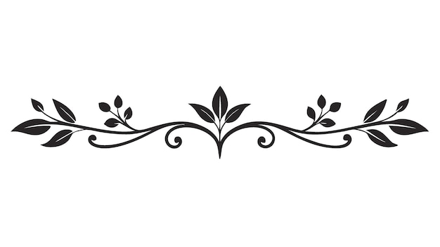 Línea divisoria decorativa de motivo floral simétrico con filigrana ornamental y borde floral abstracto