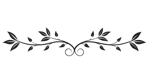 Línea divisoria decorativa simétrica Frontera ornamental Motivo floral Abstracto Floreciente Elementos filigranados