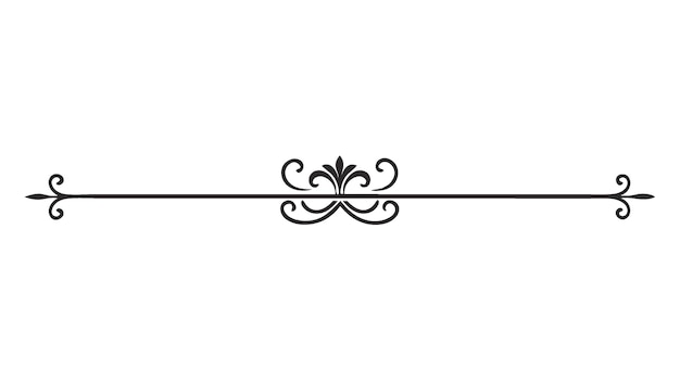 Línea divisoria decorativa simétrica Frontera ornamental Motivo floral Abstracto Floreciente Elementos filigranados