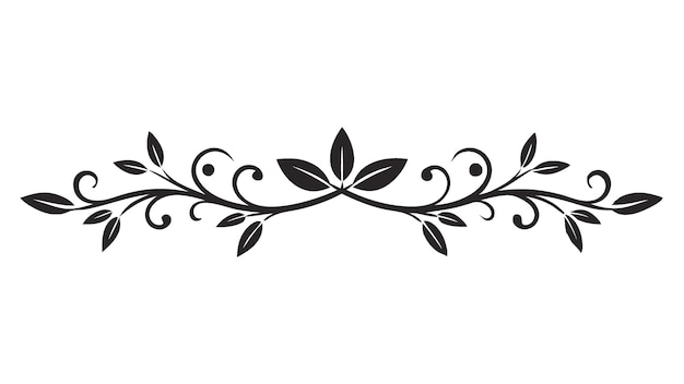 Línea divisoria decorativa simétrica Frontera ornamental Motivo floral Abstracto Floreciente Elementos filigranados