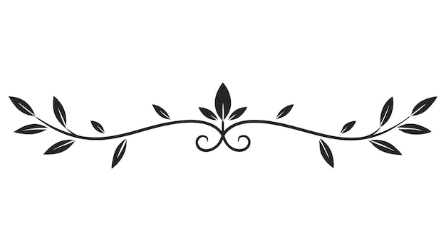 Línea divisoria decorativa simétrica Frontera ornamental Motivo floral Abstracto Floreciente Elementos filigranados