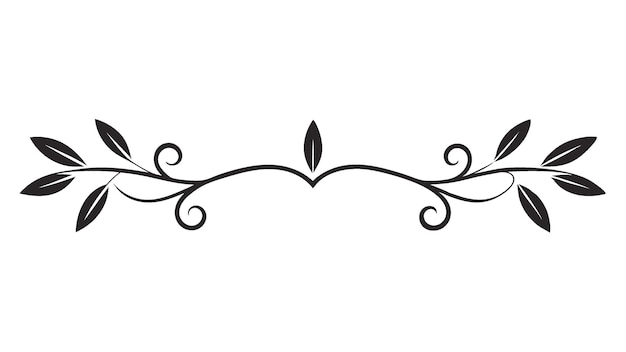 Línea divisoria decorativa simétrica Frontera ornamental Motivo floral Abstracto Floreciente Elementos filigranados
