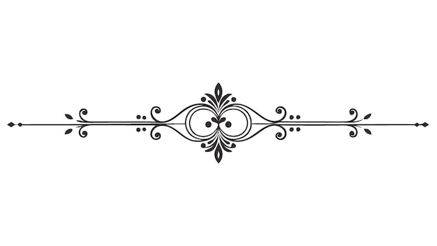 Línea divisoria decorativa simétrica Frontera ornamental Motivo floral Abstracto Floreciente Elementos filigranados